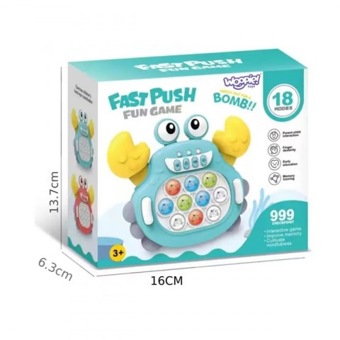 WOOPIE Gra POP IT Elektroniczna Antystresowa Zręcznościowa Krab Czerwony Woopie WOOPIE Gra POP IT Elektroniczna Antystresowa Zręcznościowa Krab Czerwony Woopie