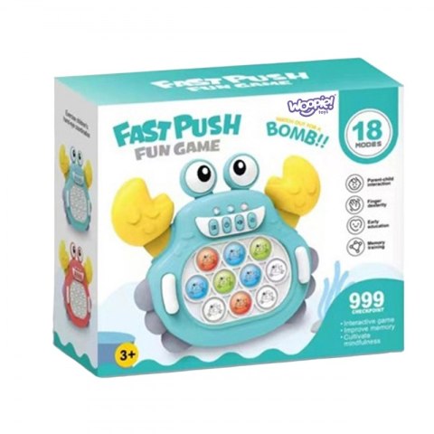 WOOPIE Gra POP IT Elektroniczna Antystresowa Zręcznościowa Krab Zielony Woopie WOOPIE Gra POP IT Elektroniczna Antystresowa Zręcznościowa Krab Zielony Woopie