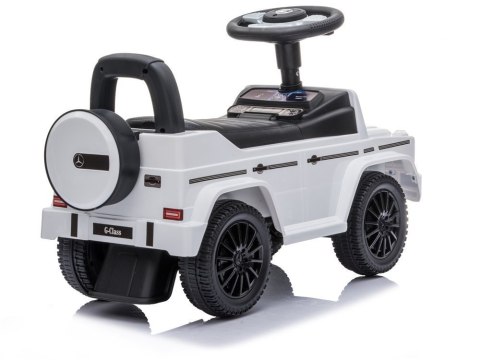 Jeździk Mercedes G-Class 652 Biały Dźwięk Klaksonu Silnika LEAN CARS Jeździk Mercedes G-Class 652 Biały Dźwięk Klaksonu Silnika LEAN CARS
