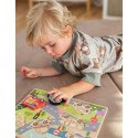 TOOKY TOY Drewniane Puzzle Montessori Pojazdy Samochody Samolot Statek Miasto Dopasuj Kształty Tooky Toy