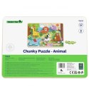 TOOKY TOY Drewniane Puzzle Montessori Zwierzątka ZOO Safari Dopasuj Kształty Tooky Toy