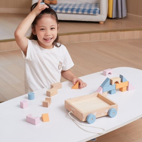 VIGA PolarB Drewniany Wózek do Ciągnięcia + Klocki 21 el. Viga Toys VIGA PolarB Drewniany Wózek do Ciągnięcia + Klocki 21 el. Viga Toys