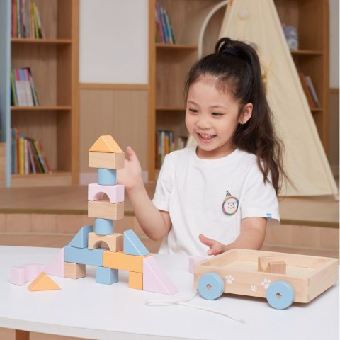VIGA PolarB Drewniany Wózek do Ciągnięcia + Klocki 21 el. Viga Toys VIGA PolarB Drewniany Wózek do Ciągnięcia + Klocki 21 el. Viga Toys