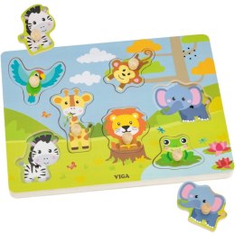 VIGA Puzzle Dźwiękowe Dopasuj Zwierzęta Egzotyczne Viga Toys