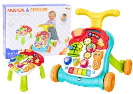 Chodzik Pchacz Stolik Edukacyjny 2w1 Interaktywny Światło i Dźwięk LEAN Toys