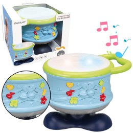 Interaktywny Bębenek Muzyczny Edukacyjny Światła Dźwięki Niebieski LEAN Toys