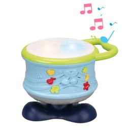 Interaktywny Bębenek Muzyczny Edukacyjny Światła Dźwięki Niebieski LEAN Toys
