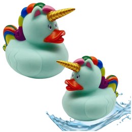 Kaczuszka Jednorożec Zabawka Do Kąpieli Tęczowa Grzywa Ogon Zielona LEAN TOYS