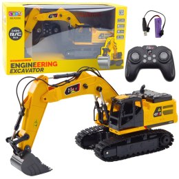 Koparka Gąsienicowa Zdalnie Sterowana RC Dźwięki 9CH 2.4G LEAN Toys