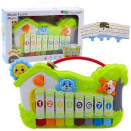 Muzyczne Pianinko Leśne Ksylofon Karty z Nutami 5szt LEAN Toys