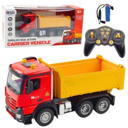 Wywrotka Zdalnie Sterowana RC 2.4G Dźwięki Żółto-Czerwona LEAN Toys