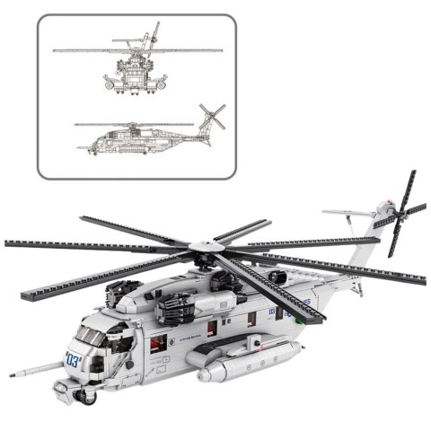 Klocki Konstrukcyjne Śmigłowiec Transportowy Helikopter 2192el LEAN Toys Klocki Konstrukcyjne Śmigłowiec Transportowy Helikopter 2192el LEAN Toys