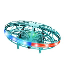 Dron UFO Sterowany Ręką RC Światła LED Turkusowy LEAN Toys