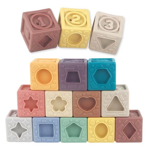Klocki Miękkie Sensoryczne Edukacyjne Strukturowe Kolorowe 12szt LEAN Toys Klocki Miękkie Sensoryczne Edukacyjne Strukturowe Kolorowe 12szt LEAN Toys