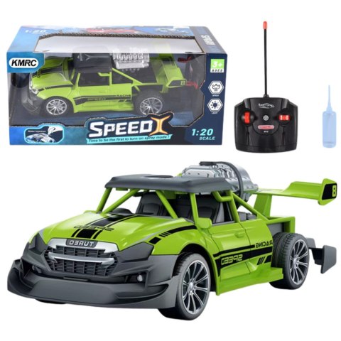 Samochód Zdalnie Sterowany RC 1:20 Światła Efekt Dymny Zielony LEAN Toys