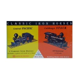 Model plastikowy - Lokomotywy Classic Iron Horses - Central Pacific / Cabbage Stack - Glencoe Models (2szt) Glencoe Models