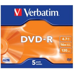 Verbatim DVD-R, DataLife PLUS, 43518, 4.7GB, 16x, jewel box, 1 KUS, Scratch Resistant, 12cm, General, Advanced Azo+, Matte Silve Verbatim