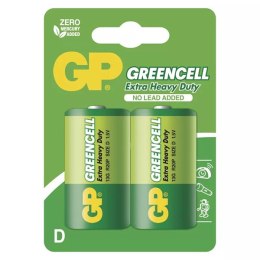 Bateria cynkowo-węglowa, D (R20), ogniwo typ D, 1.5V, GP, blistr, 2-pack, Greencell GP