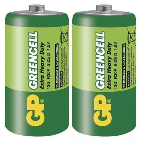 Bateria cynkowo-węglowa, D (R20), ogniwo typ D, 1.5V, GP, blistr, 2-pack, Greencell GP Bateria cynkowo-węglowa, D (R20), ogniwo typ D, 1.5V, GP, blistr, 2-pack, Greencell GP