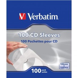 Koperty na CD / DVD 1 szt. CD, Papier, biała, z okienkiem, Verbatim, po 100 ks Verbatim