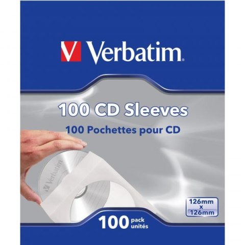 Koperty na CD / DVD 1 szt. CD, Papier, biała, z okienkiem, Verbatim, po 100 ks Verbatim Koperty na CD / DVD 1 szt. CD, Papier, biała, z okienkiem, Verbatim, po 100 ks Verbatim