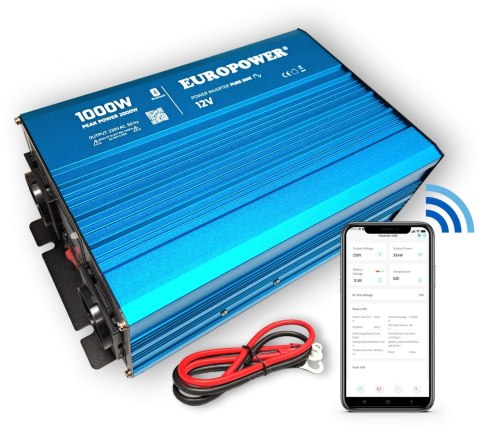 PRZETWORNICA NAPIĘCIA INWERTER EUROPOWER 12V DC / 230V AC 1000W / 2000W CZYSTY SINUS BLUETOOTH EUROPOWER PRZETWORNICA NAPIĘCIA INWERTER EUROPOWER 12V DC / 230V AC 1000W / 2000W CZYSTY SINUS BLUETOOTH EUROPOWER