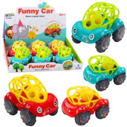 Samochodzik Autko Grzechota Dla Niemowląt Czerwony Zielony LEAN TOYS