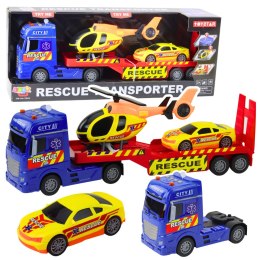 Zestaw Ratowniczy Ciężarówka Helikopter Samochód Światła Dźwięki LEAN Toys