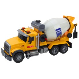 Ciężarówka Betoniarka Obrotowy Bęben Światła Dźwięki Żółta LEAN Toys
