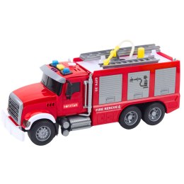 Wóz Straż Pożarna Woda światła Dźwięki Czerwony 1:14 LEAN Toys