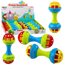 Grzechotka Gryzak Dla Niemowląt Hantelek Kolorowy LEAN Toys
