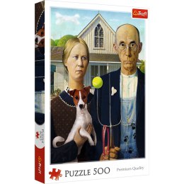 Puzzle - 500 - American Gothic: Psia Edycja Trefl 37526 Trefl Puzzle