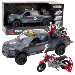 Samochód Pickup Z Motorem Światłą Dźwięki Szary 1:12 LEAN Toys
