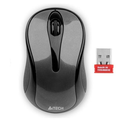 A4tech Mysz G3-280N, 1000DPI, 2.4 GHz, optyczna, 3kl., 1 scroll, bezprzewodowa, czarna, 1 szt AA, klasyczna, V-Track