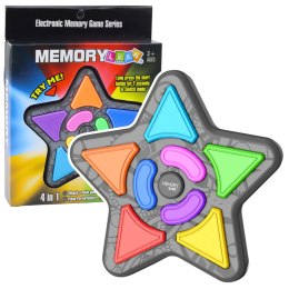 Elektroniczna Gra Logiczna Memory Gwiazda Światła Dźwięki 4w1 LEAN Toys