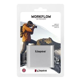 Kingston Czytnik kart pamięci USB (3.2), Workflow Dual-Slot SDHC/SDXC UHS-II Card Reader, SD, zewnętrzny, srebrna Kingston