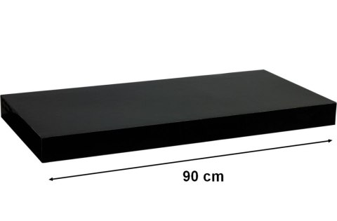 Półka ścienna STILISTA Volato wolnowisząca czarna z połyskiem, 90 cm Stilista Półka ścienna STILISTA Volato wolnowisząca czarna z połyskiem, 90 cm Stilista