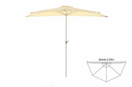 Parasol ogrodowy półokrągły beżowy 2,7 m