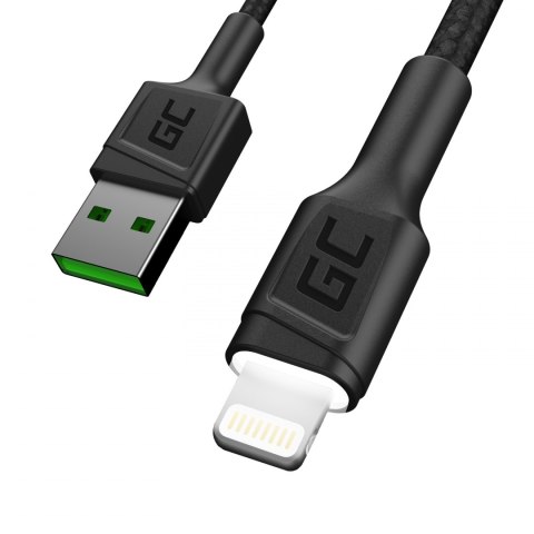 Kabel Green Cell GC Ray USB - Lightning 200cm do iPhone, iPad, iPod, biały LED, szybkie ładowanie