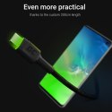 Kabel Green Cell GC Ray USB - USB-C 200cm, zielony LED, szybkie ładowanie Ultra Charge, QC 3.0