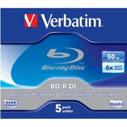 Verbatim BD-R, Dual Layer 50GB, jewel box, 43748, 6x, 5-pack, do archiwizacji danych