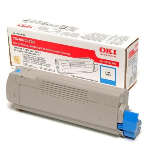 OKI oryginalny toner 43381907, cyan, 2000s, OKI C5600, 5700