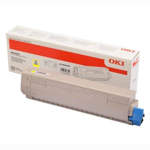 OKI oryginalny toner 46443101, yellow, 10000s, high capacity, OKI C833, C843