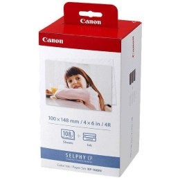 Canon Color Ink Paper Set, KP108IN, foto papier, połysk, biały, CP100, 220, 300, 330, 400, 500, 520, 600, 710, 10x15cm, 4x6