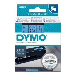 Dymo oryginalny taśma do drukarek etykiet, Dymo, 40916, S0720710, czarny druk/niebieski podkład, 7m, 9mm, D1