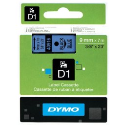 Dymo oryginalny taśma do drukarek etykiet, Dymo, 40916, S0720710, czarny druk/niebieski podkład, 7m, 9mm, D1