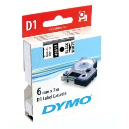 Dymo oryginalny taśma do drukarek etykiet, Dymo, 43613, S0720780, czarny druk/biały podkład, 7m, 6mm, D1