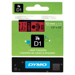 Dymo oryginalny taśma do drukarek etykiet, Dymo, 45017, S0720570, czarny druk/czerwony podkład, 7m, 12mm, D1