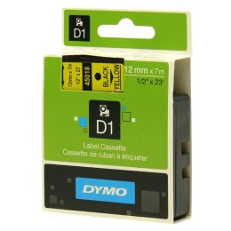 Dymo oryginalny taśma do drukarek etykiet, Dymo, 45018, S0720580, czarny druk/żółty podkład, 7m, 12mm, D1