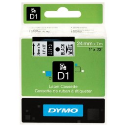 Dymo oryginalny taśma do drukarek etykiet, Dymo, 53713, S0720930, czarny druk/biały podkład, 7m, 24mm, D1